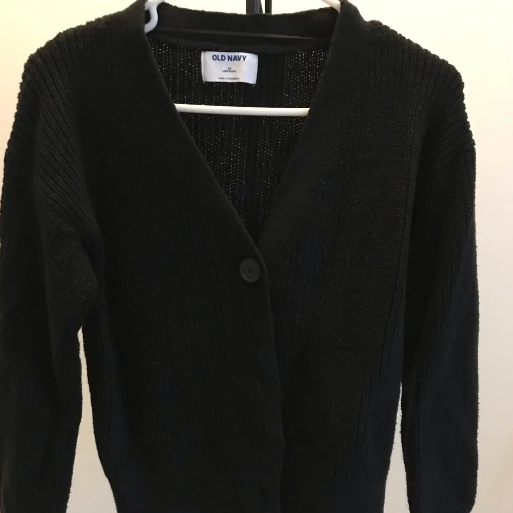 Old Navy Lightweight Cotton and Linen-Blend Shaker-Stitch Cadigan Sweater - Picture 2 of 7